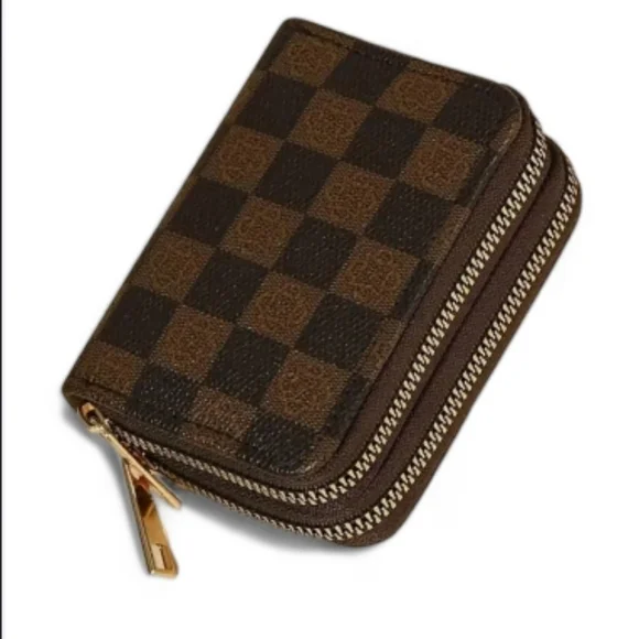Brown Monogram Checkerboard Wallet Zip Zippy Around Double Zip Walet Brown/Black - Picture 2 of 16